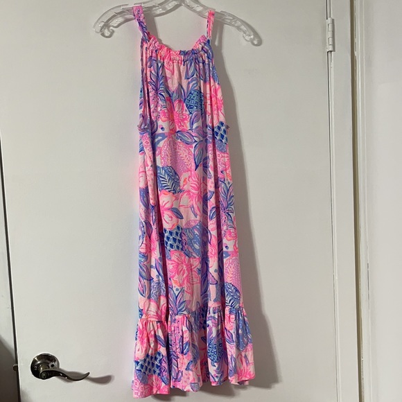 Lilly Pulitzer Carolane Dress Style: Pink Isle snappy turtle LPBOX2-26 - Picture 5 of 11